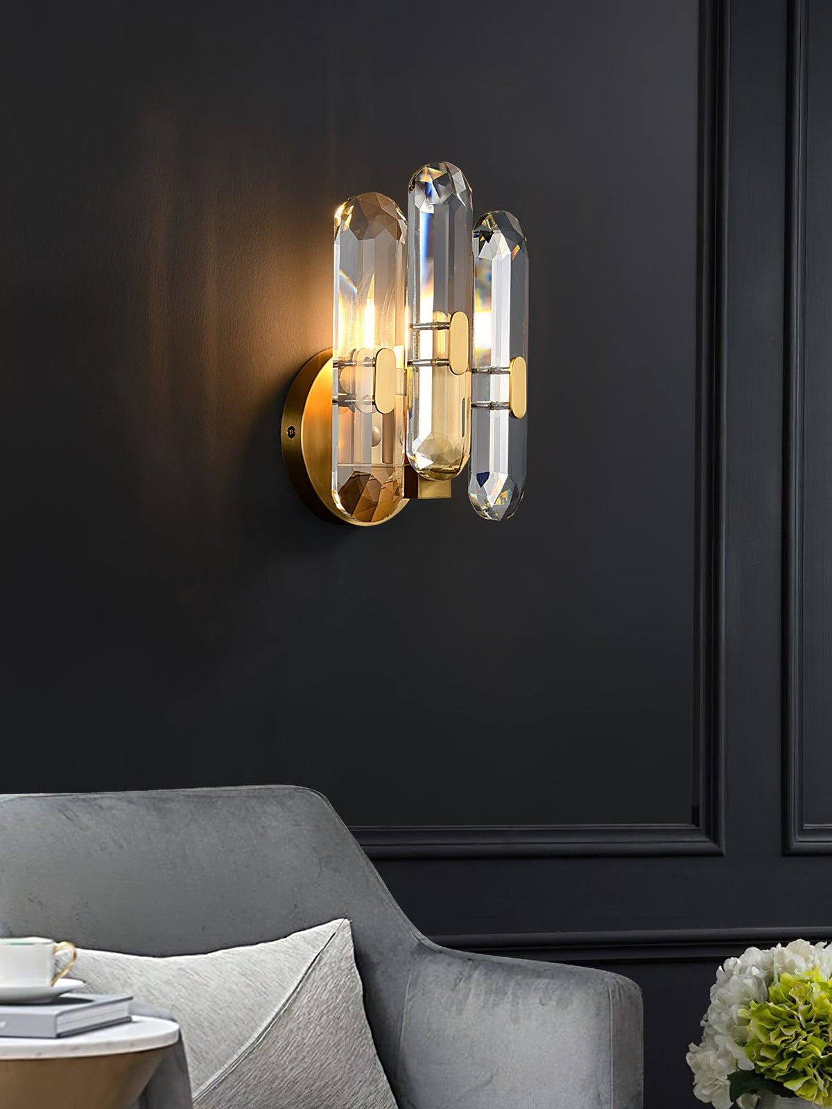 Gevon aplique de pared Postmodern de lujo cristal