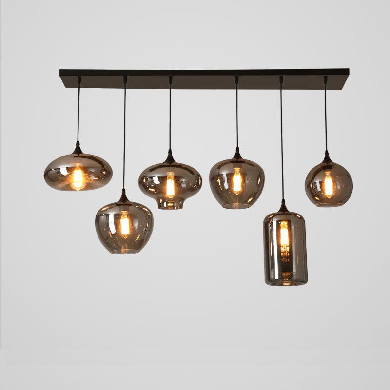 Tevely lámpara colgante de vidrio industrial chic