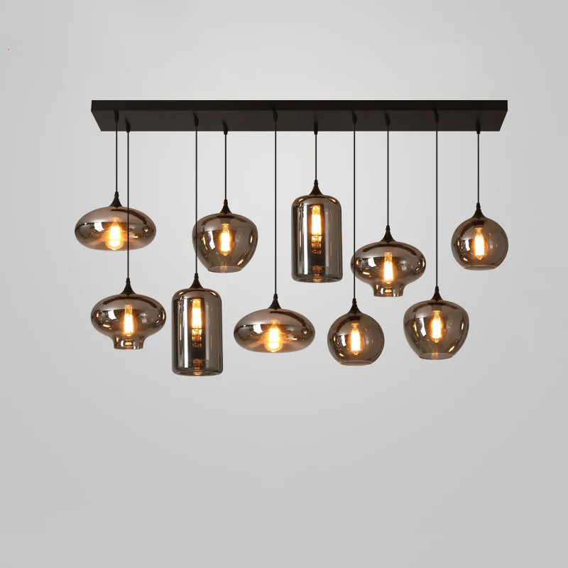 Tevely lámpara colgante de vidrio industrial chic