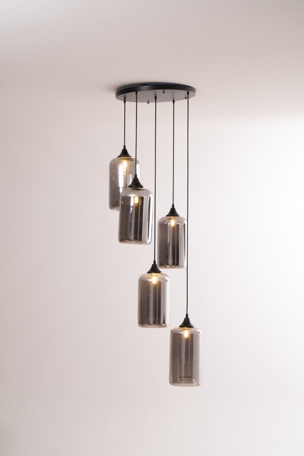 Tevely lámpara colgante de vidrio industrial chic