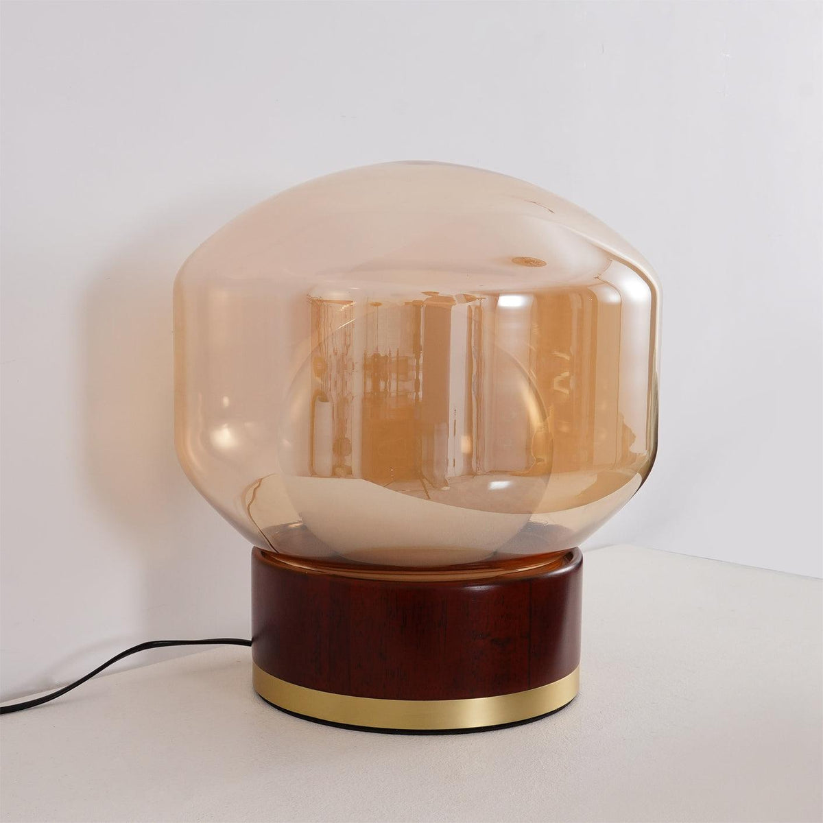 Brinox lámpara de mesa artística de madera