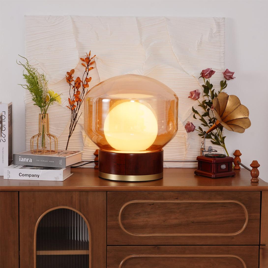 Brinox lámpara de mesa artística de madera