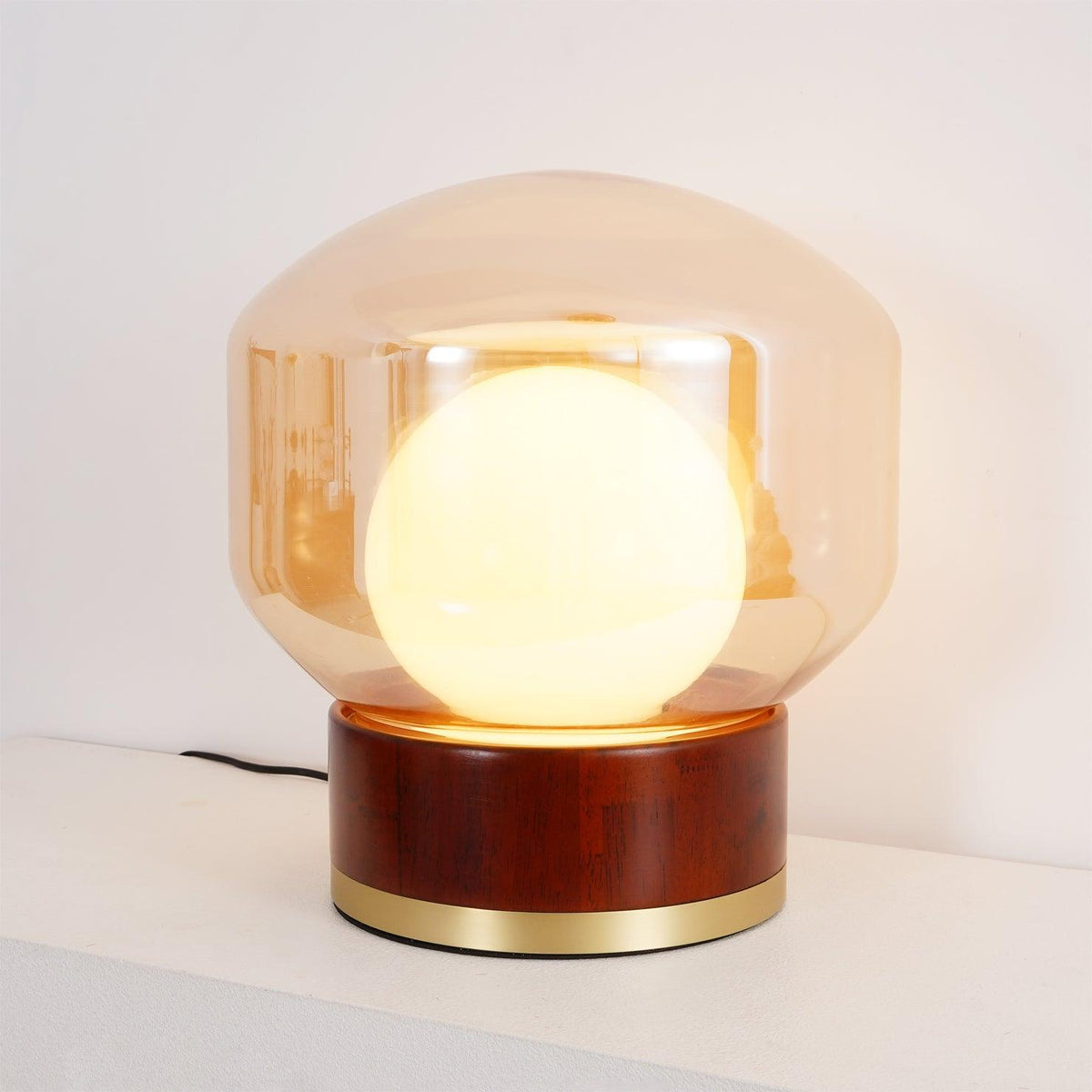 Brinox lámpara de mesa artística de madera