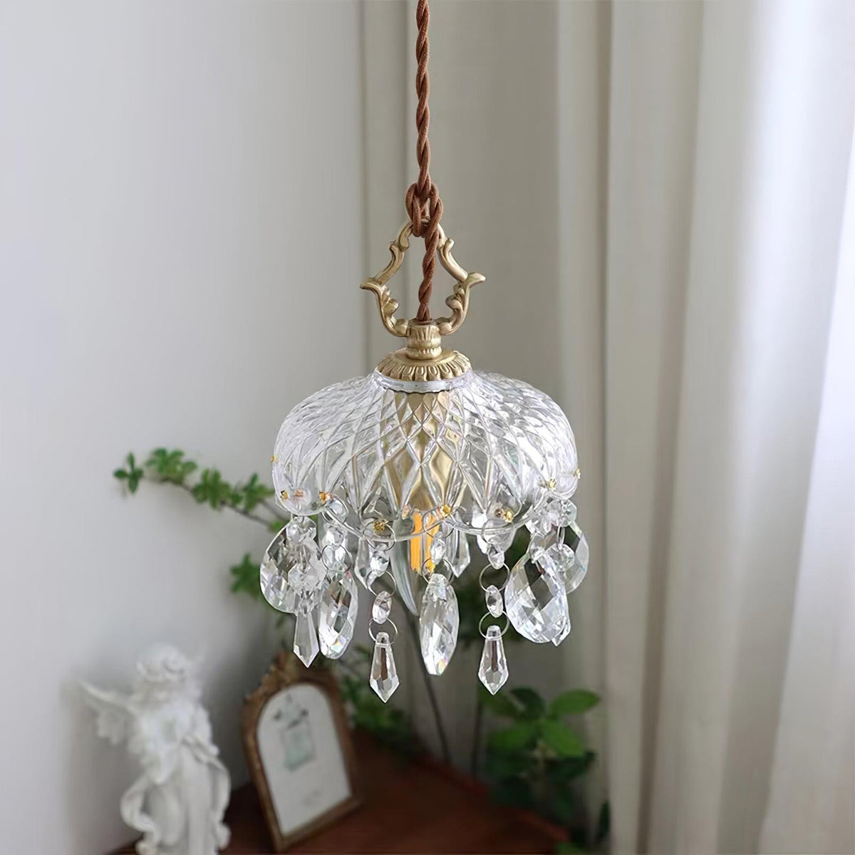 Moka lámpara colgante de cristal vintage