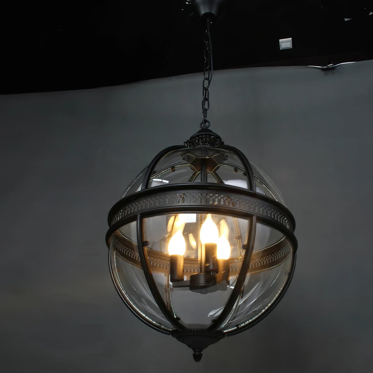 Svelte lámpara colgante vintage industrial de vidrio