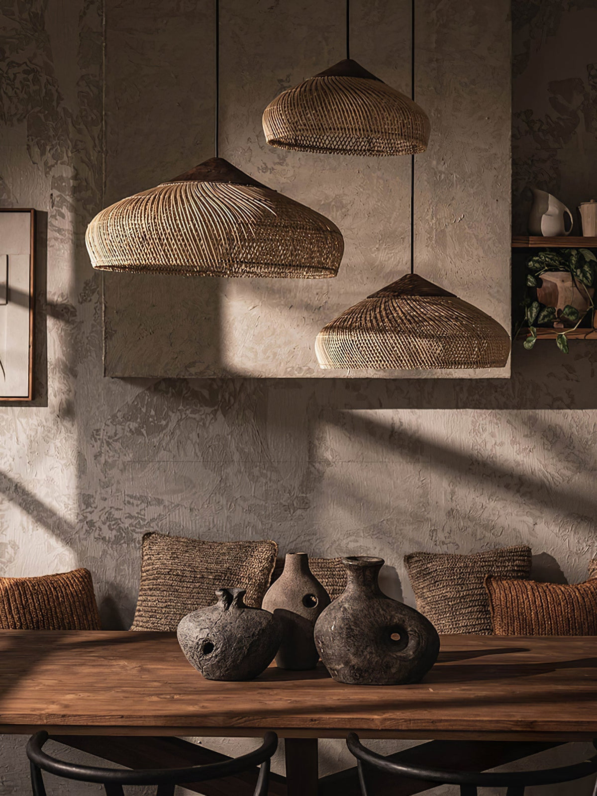 Braided lámpara colgante ratán trenzado