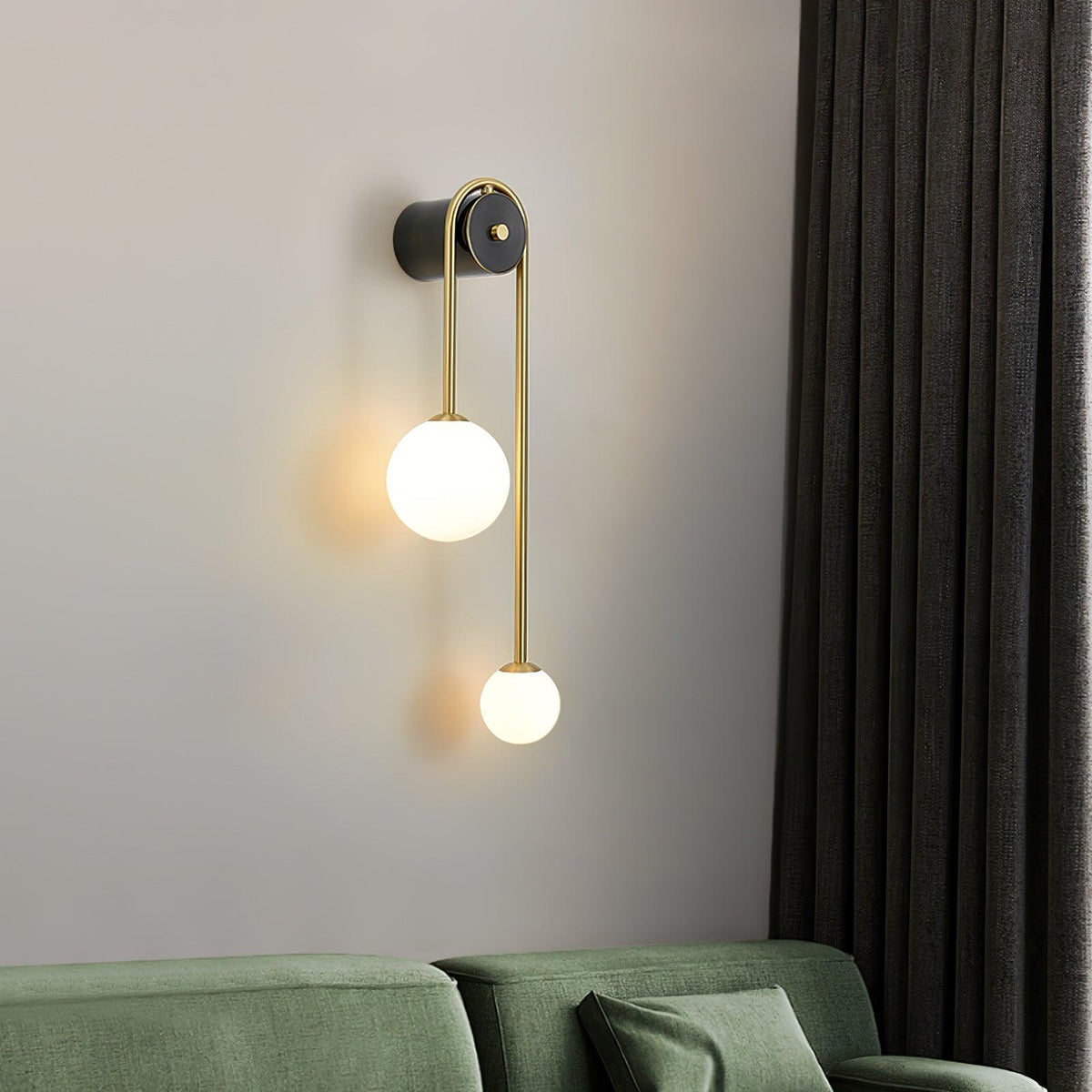 Teveny aplique de pared moderno minimalista de latón con vidrio
