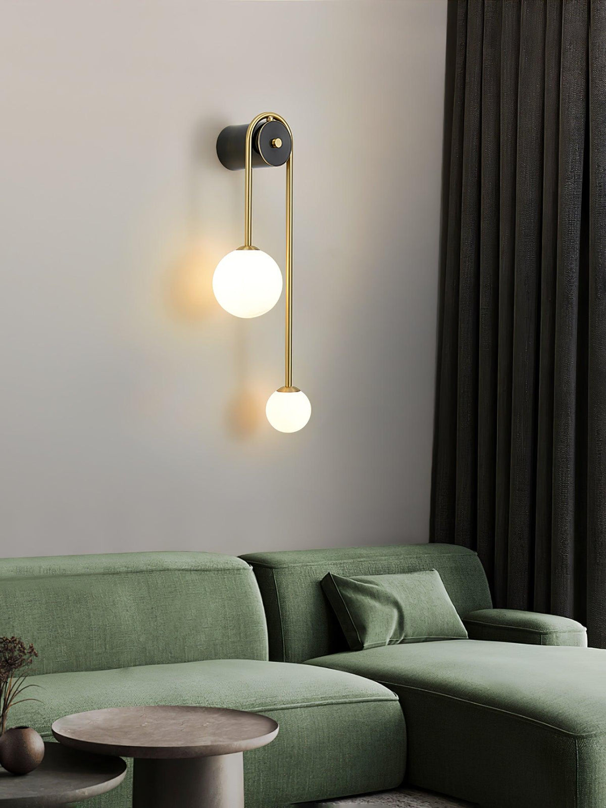 Teveny aplique de pared moderno minimalista de latón con vidrio