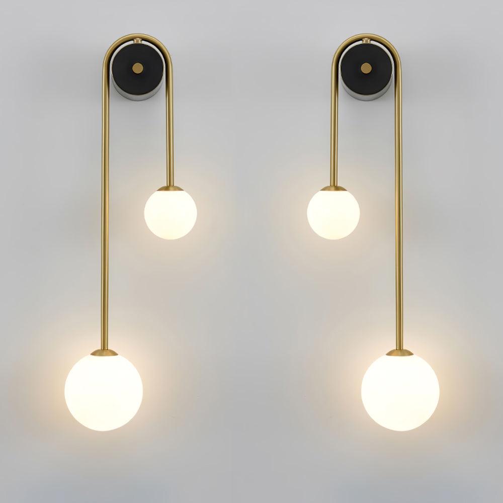 Teveny aplique de pared moderno minimalista de latón con vidrio