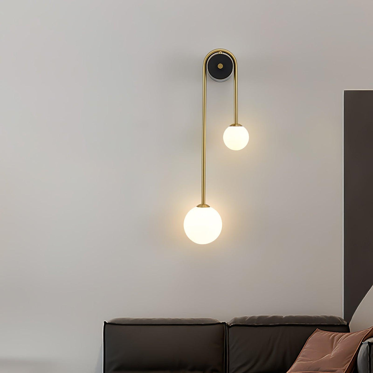 Teveny aplique de pared moderno minimalista de latón con vidrio