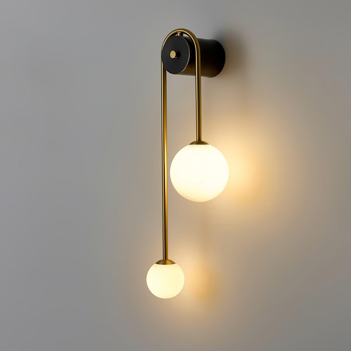 Teveny aplique de pared moderno minimalista de latón con vidrio