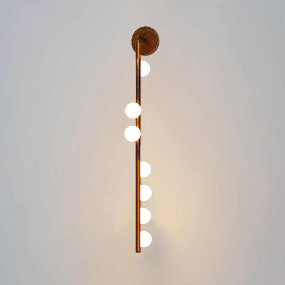 Rory aplique de pared moderno minimalista de tubo en latón y vidrio