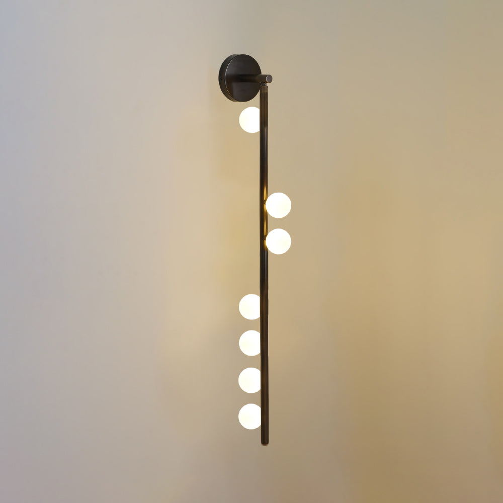 Rory aplique de pared moderno minimalista de tubo en latón y vidrio