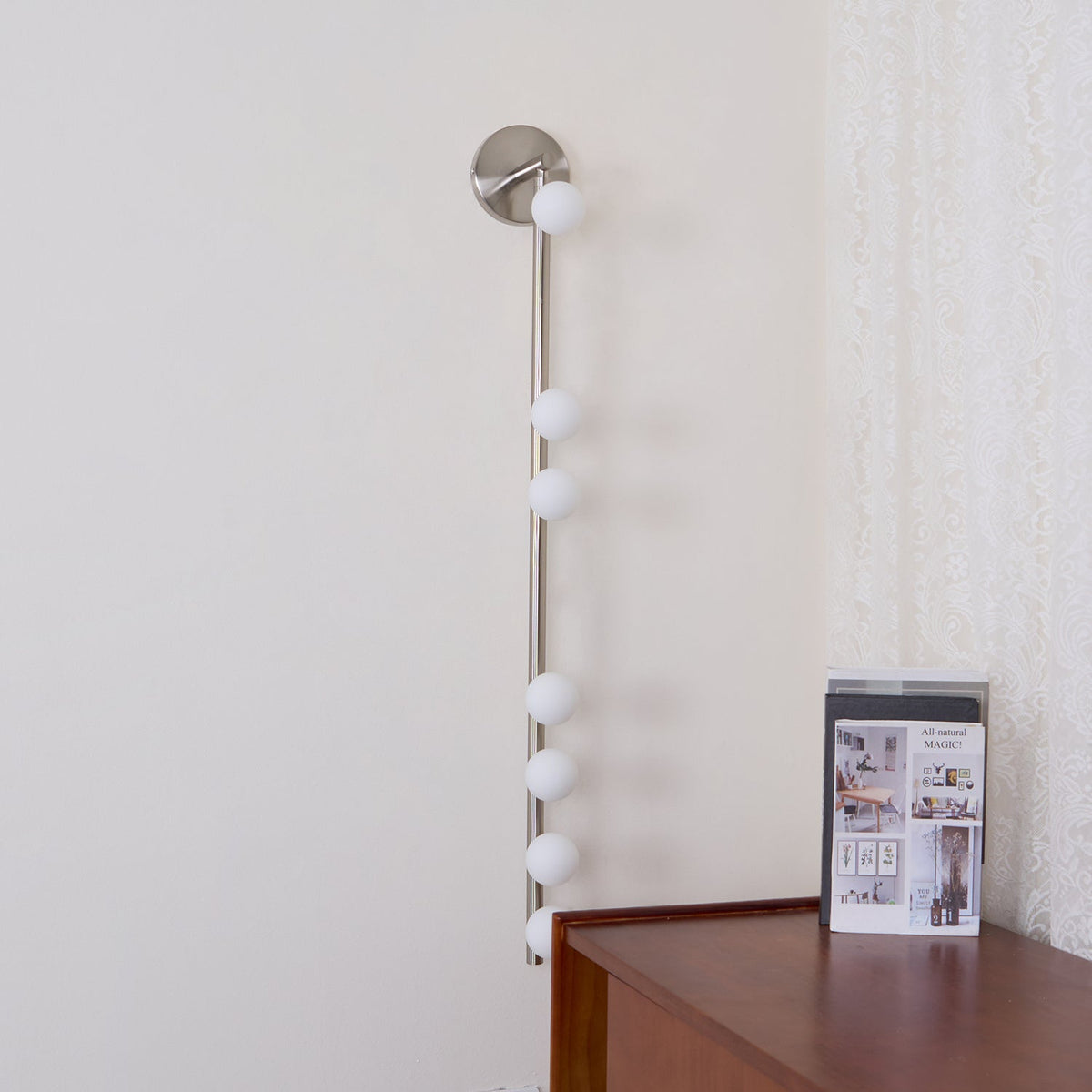 Rory aplique de pared moderno minimalista de tubo en latón y vidrio