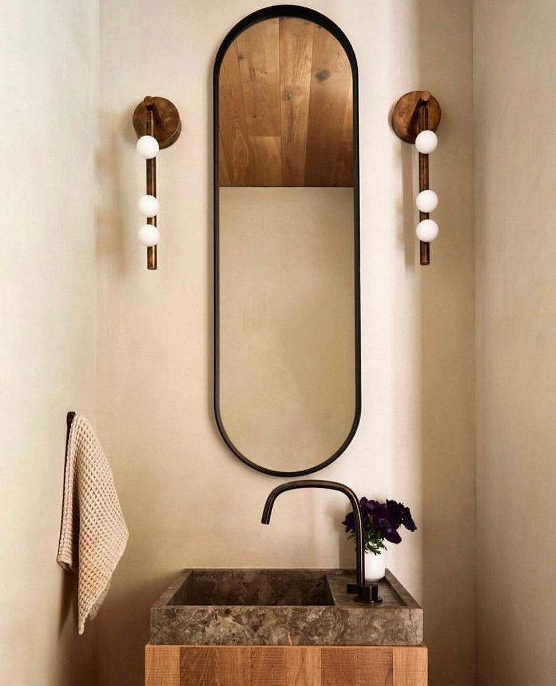 Rory aplique de pared moderno minimalista de tubo en latón y vidrio