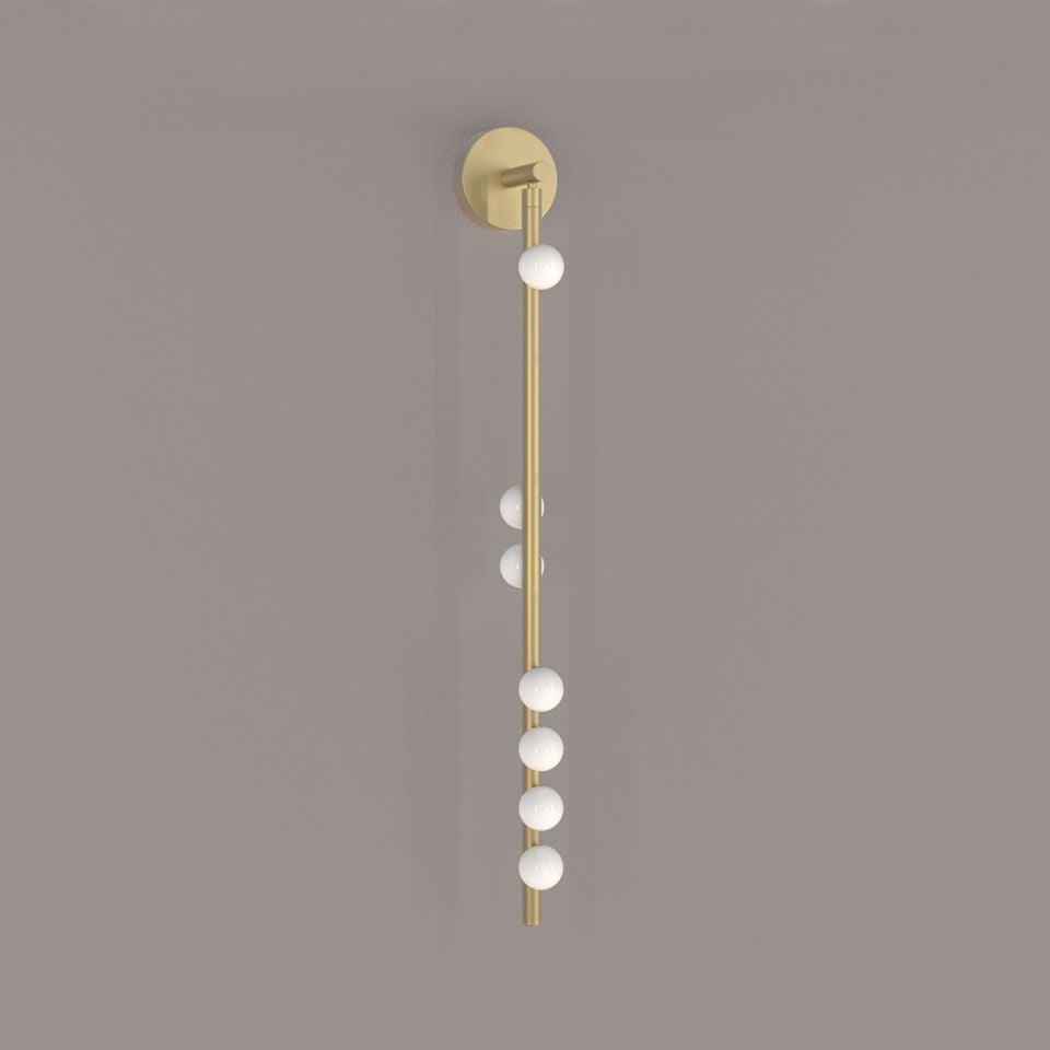Rory aplique de pared moderno minimalista de tubo en latón y vidrio