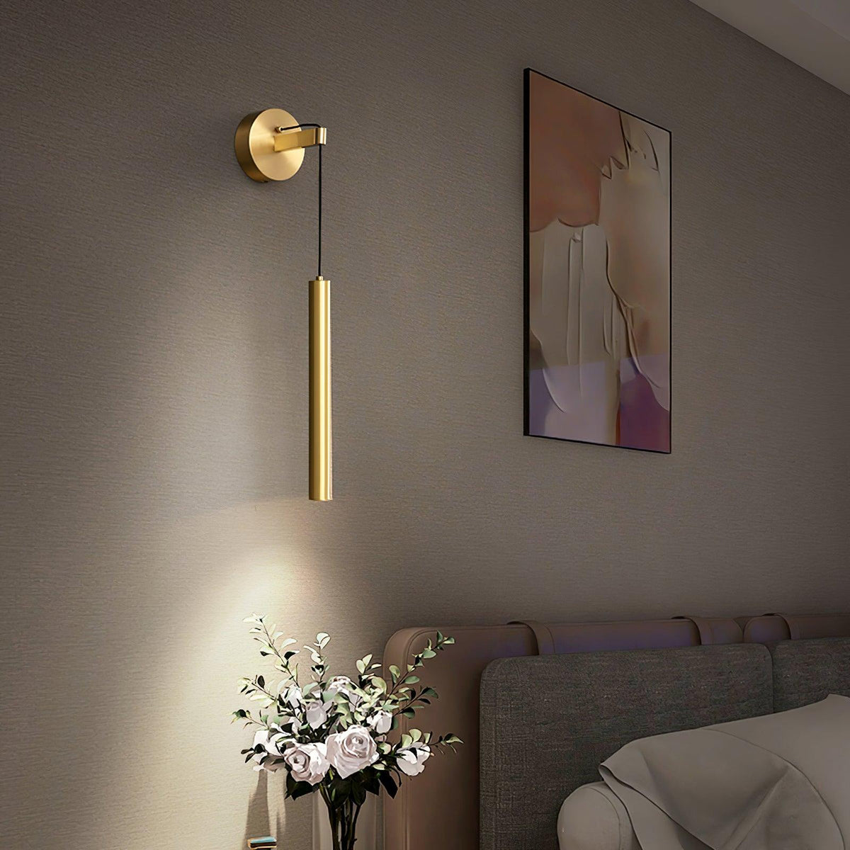 Loxley aplique de pared moderno minimalista lineal de latón