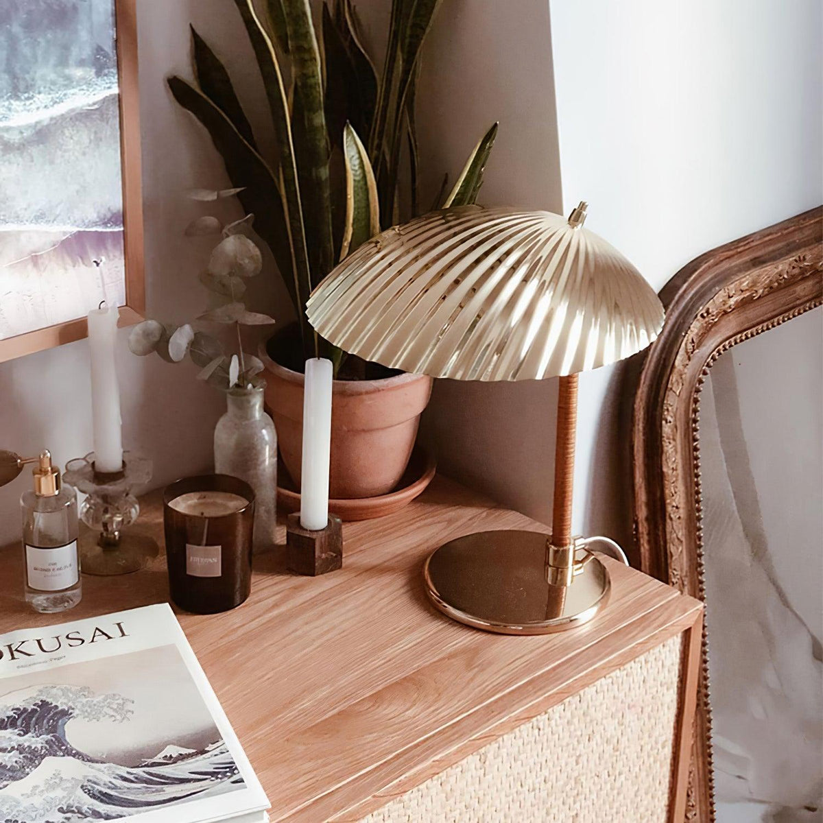 Zorare lámpara de mesa de latón glam
