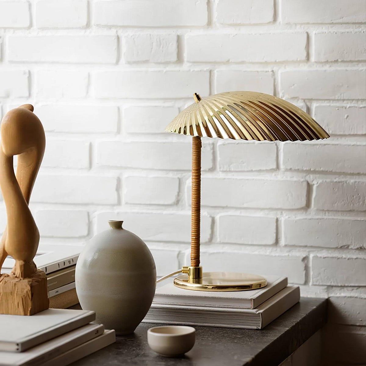 Zorare lámpara de mesa de latón glam