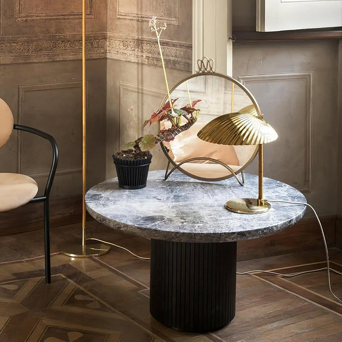 Zorare lámpara de mesa de latón glam