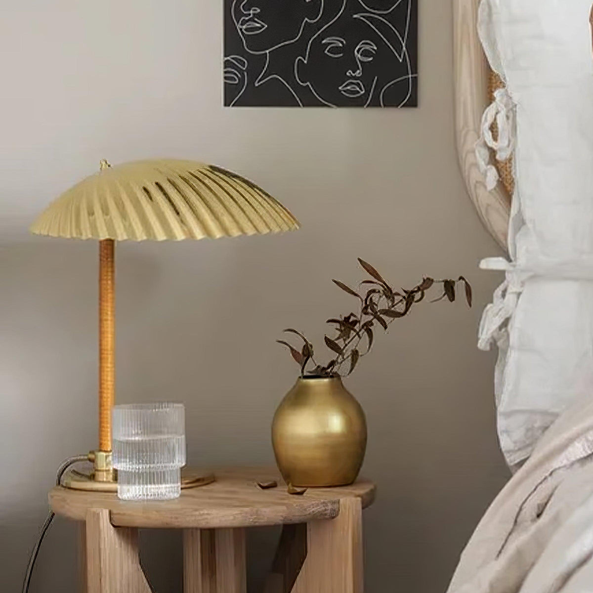 Zorare lámpara de mesa de latón glam