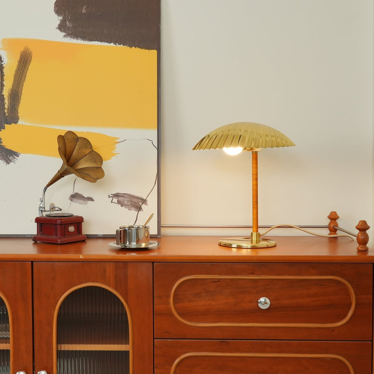 Zorare lámpara de mesa de latón glam