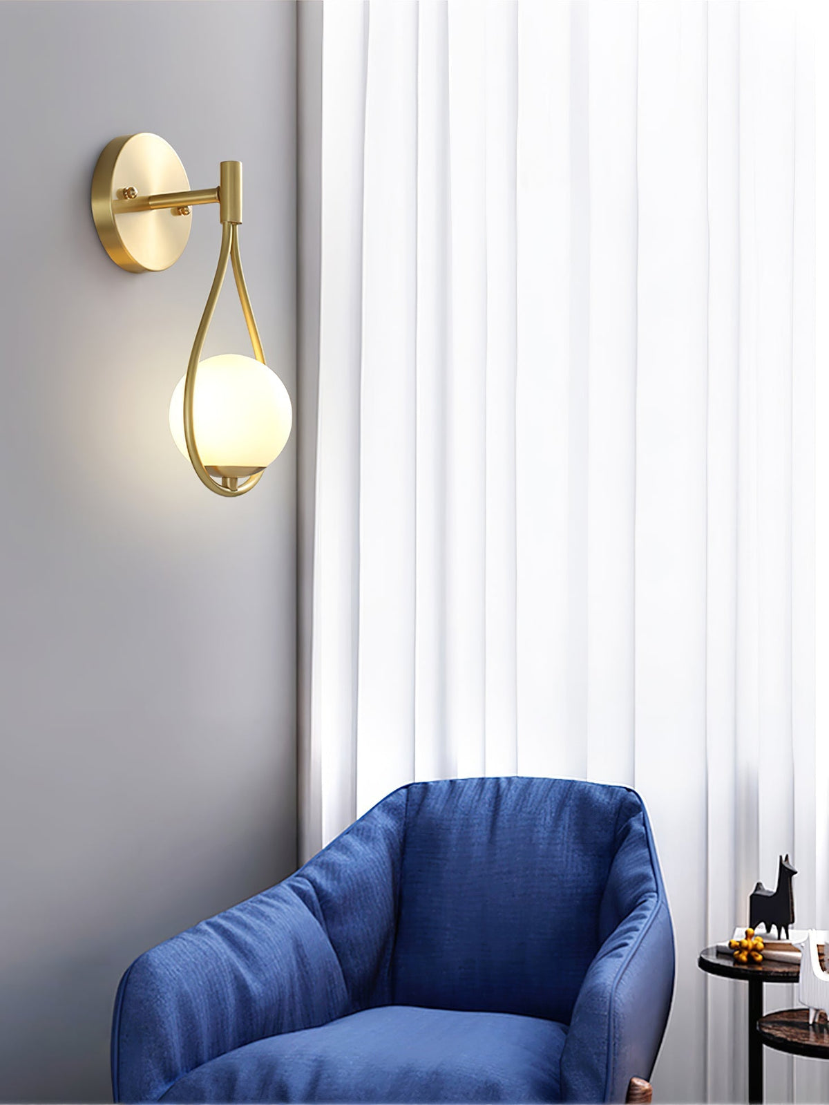 Eiralaya aplique de pared moderno minimalista de latón y vidrio