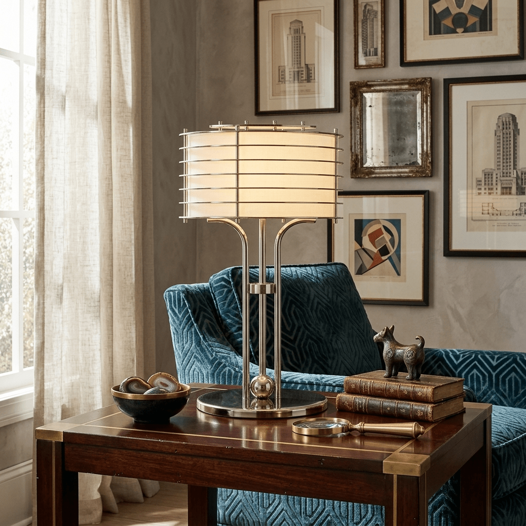 Maxence lámpara de mesa Bravon lineal jaula