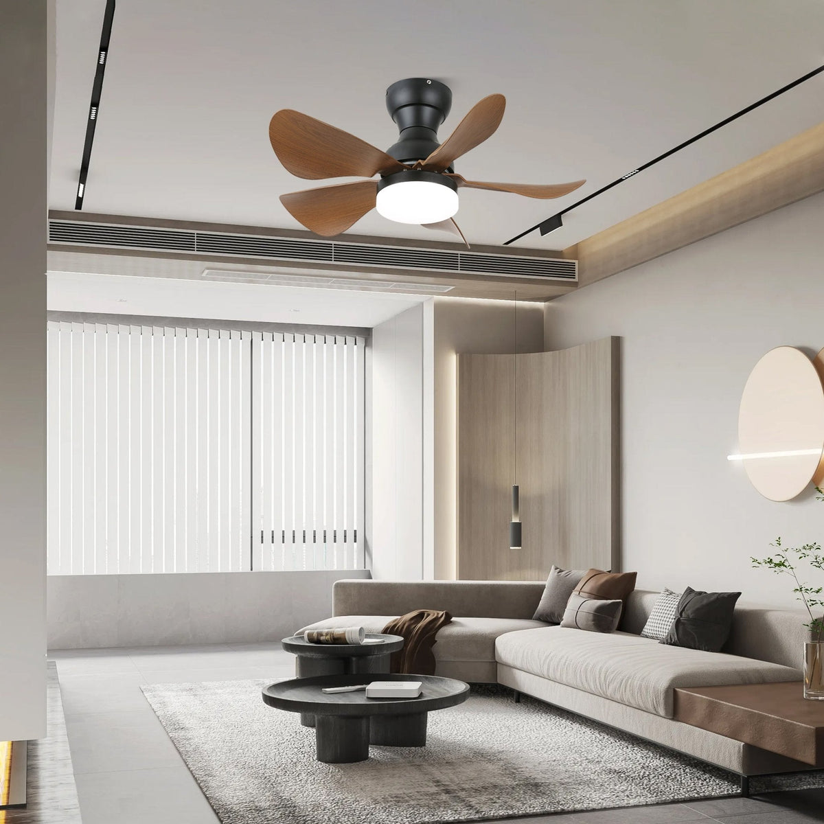 Elvanelle ventilador de techo con luz de madera
