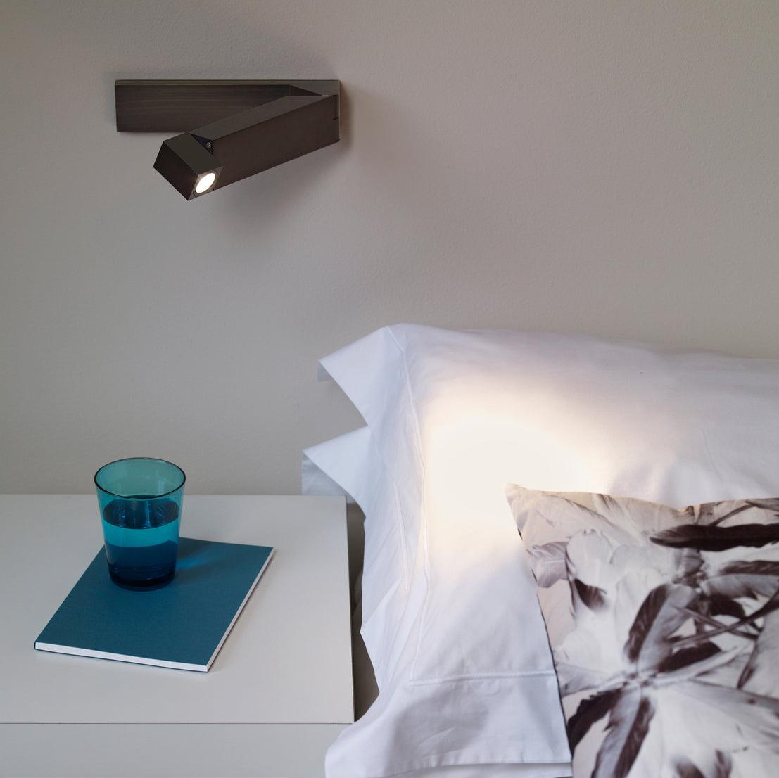 Aplique de pared LED con cuerpo de aleación de aluminio negro mate níquel minimalista