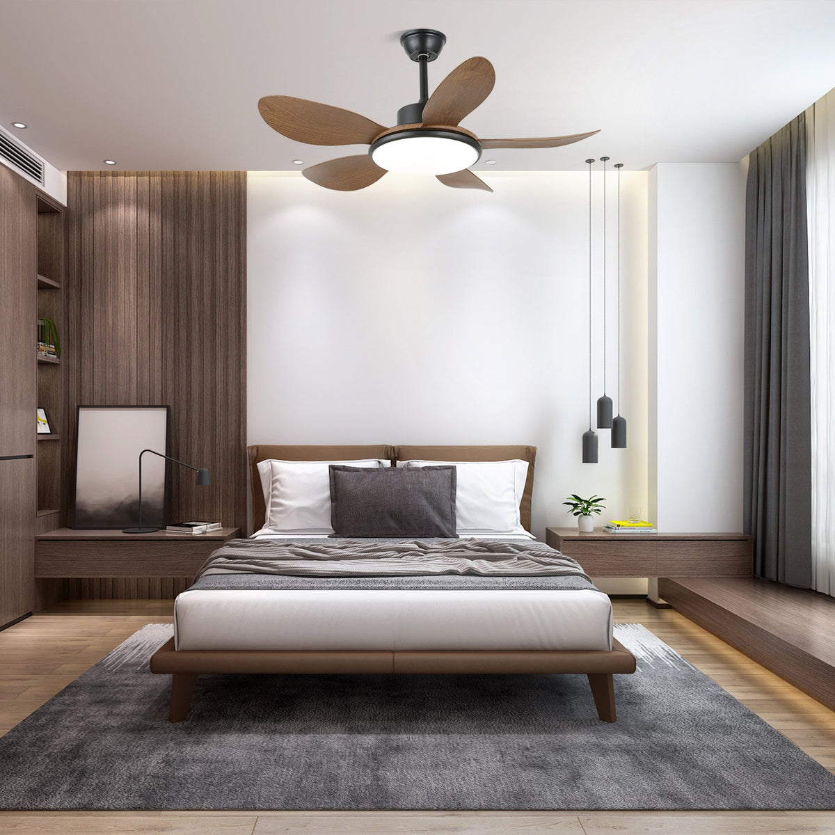Tirenor ventilador de techo con luz de madera
