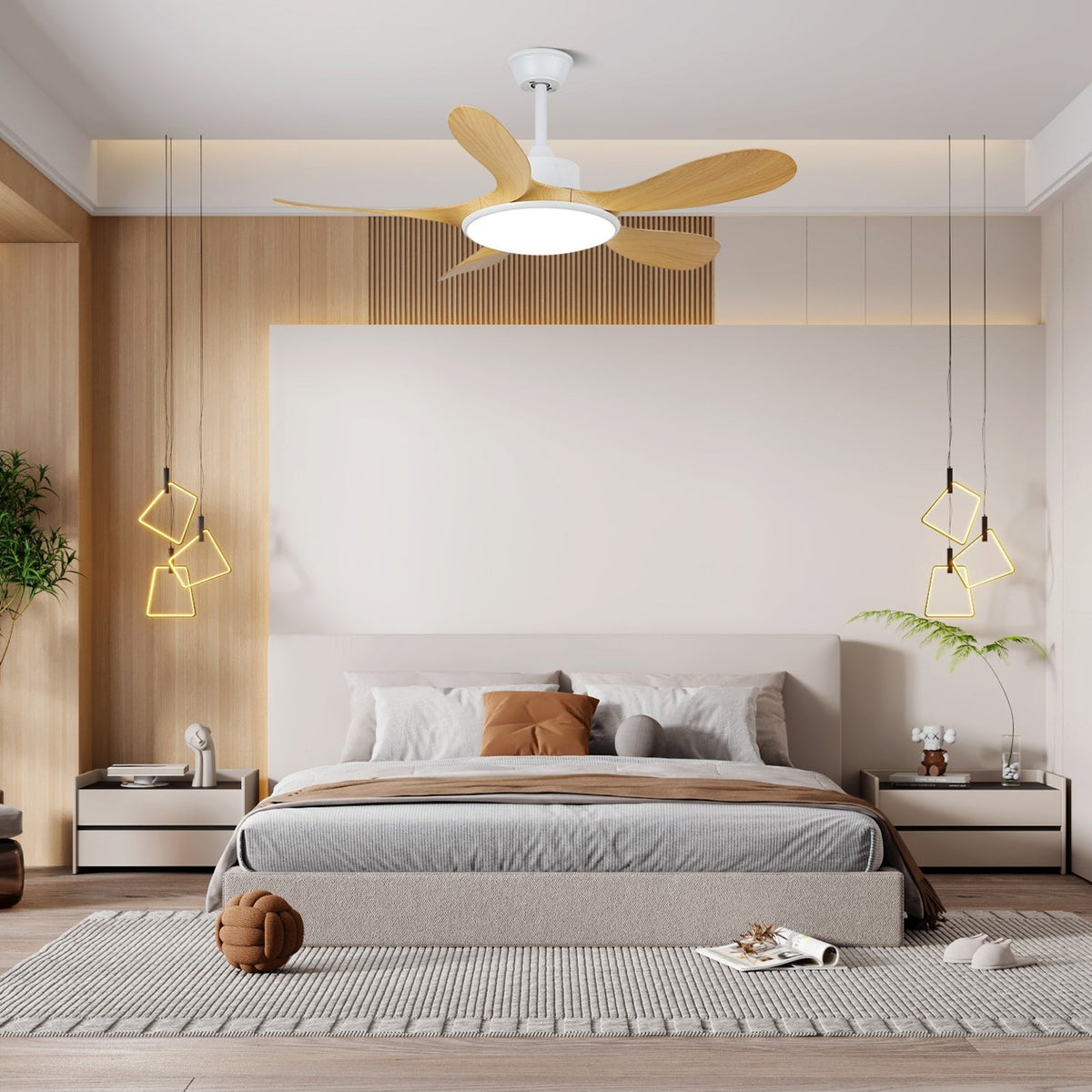 Tirenor ventilador de techo con luz de madera