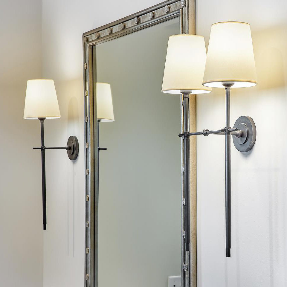 Platina Aplique de pared Latón Tela Moderno Minimalista