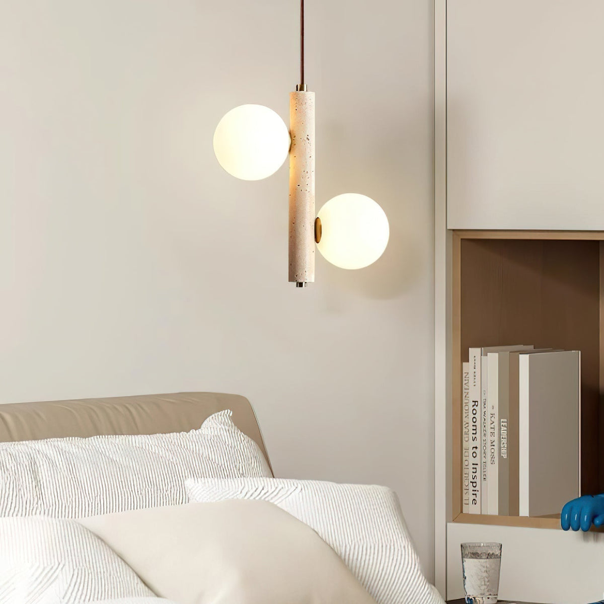Aursorel lámpara colgante Multi-Globo de travertino