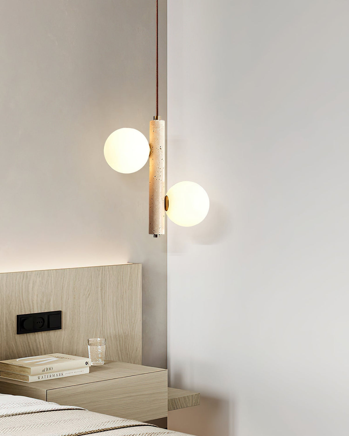 Aursorel lámpara colgante Multi-Globo de travertino