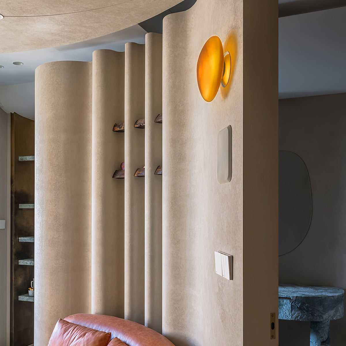 Eirinina aplique de pared con vidrio