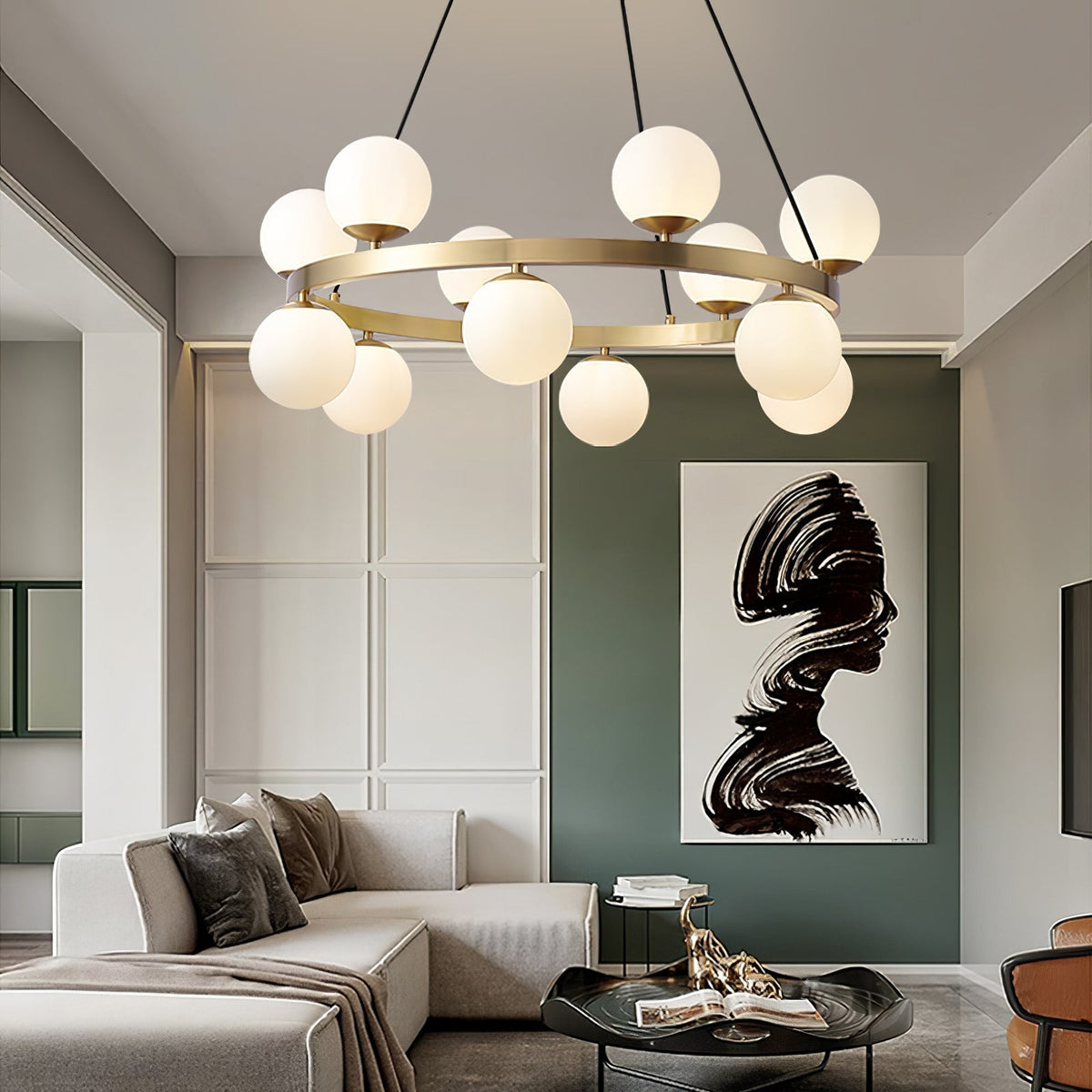 Aben lámpara de araña Globo de latón