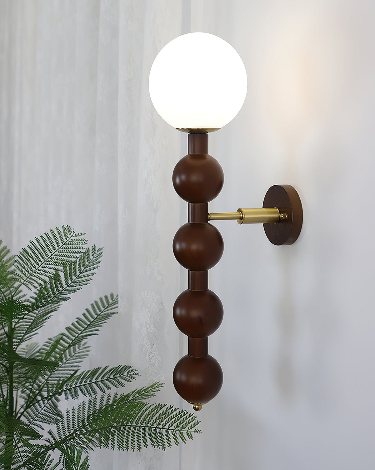 Olaeia aplique de pared moderno minimalista con pantalla de vidrio y madera