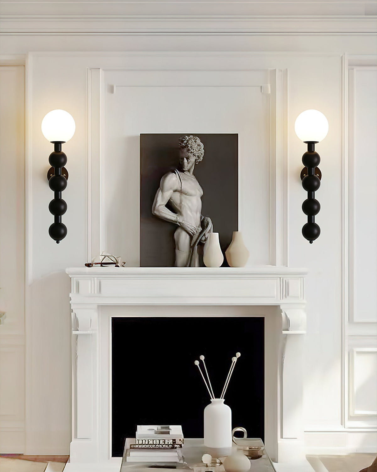 Olaeia aplique de pared moderno minimalista con pantalla de vidrio y madera