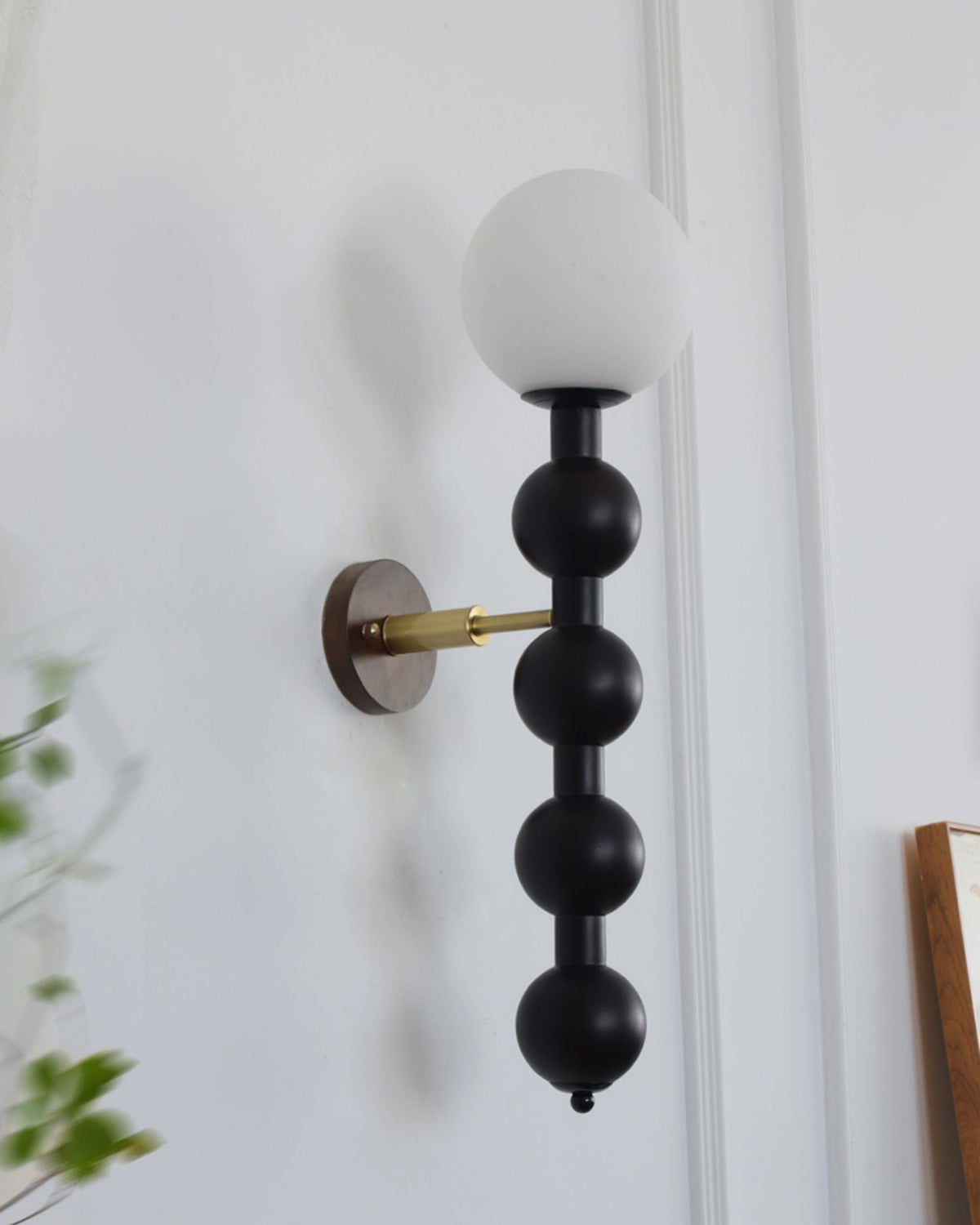 Olaeia aplique de pared moderno minimalista con pantalla de vidrio y madera