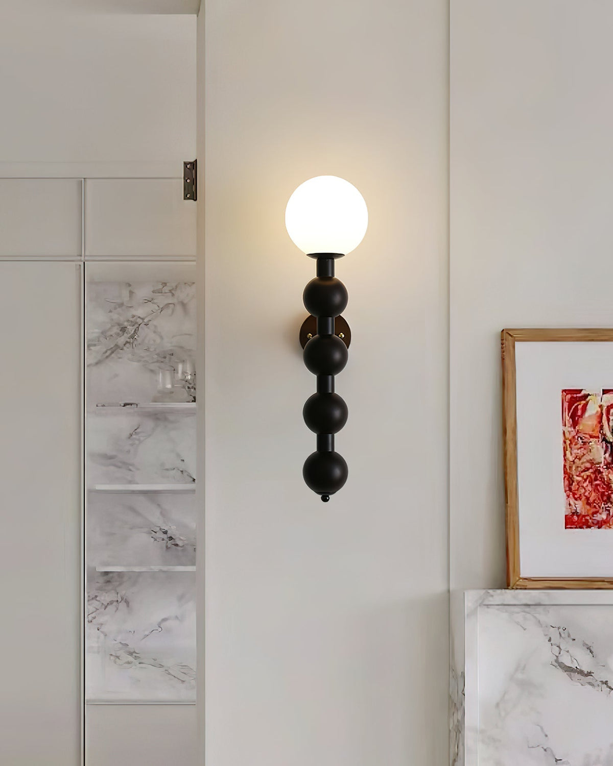 Olaeia aplique de pared moderno minimalista con pantalla de vidrio y madera
