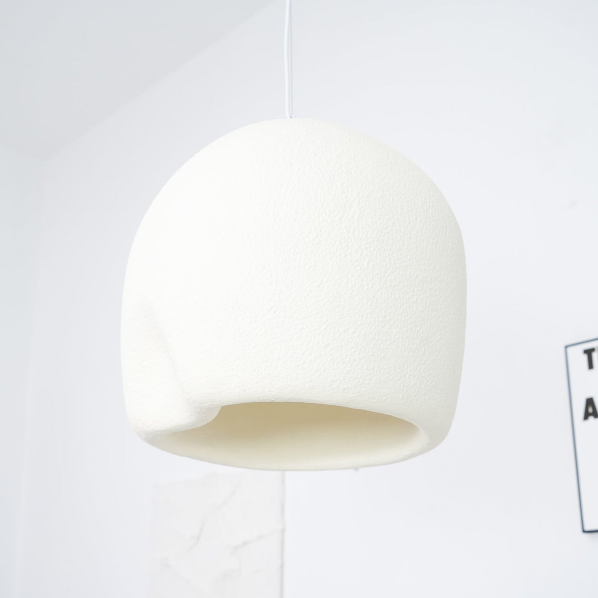 Nuo lámpara colgante de yeso cúpula redondeada estilo Wabi Sabi