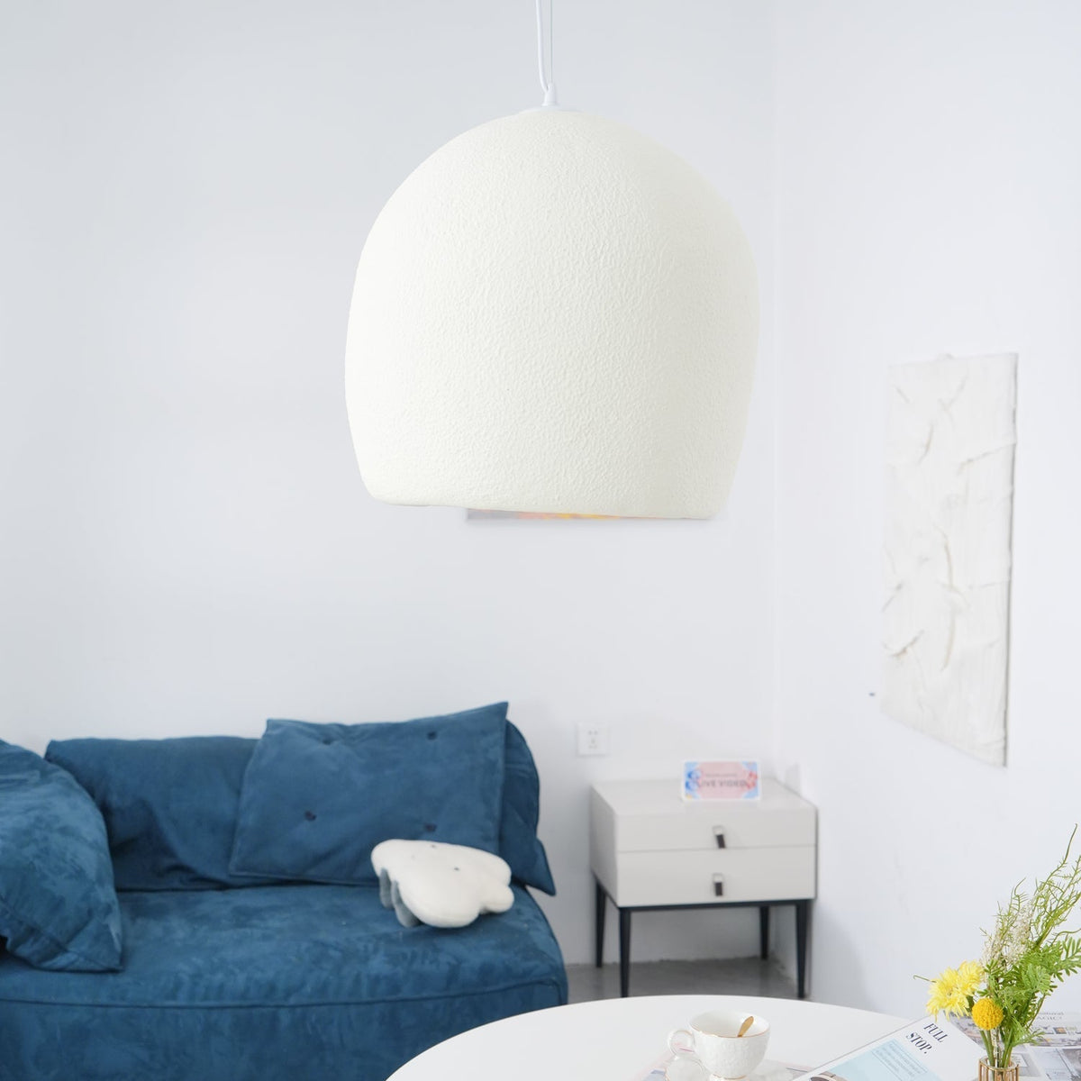Nuo lámpara colgante de yeso cúpula redondeada estilo Wabi Sabi