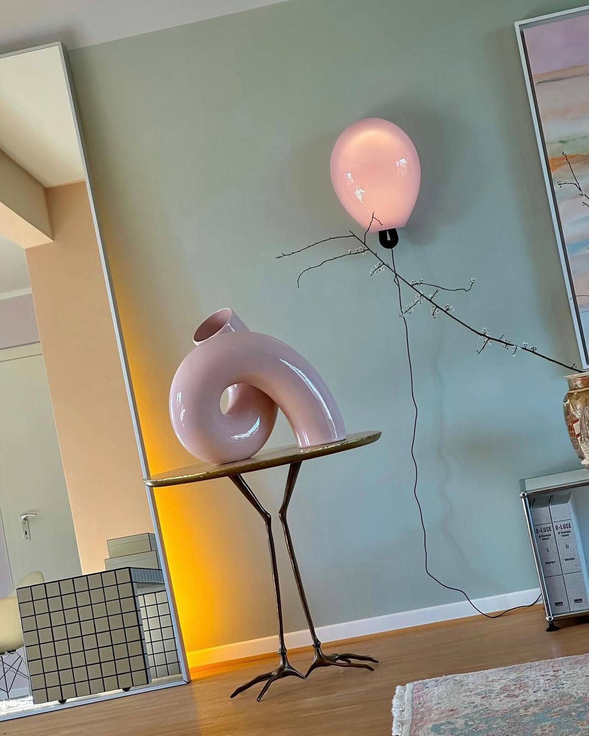 Lysolila aplique de pared Premium nórdico de arte en vidrio