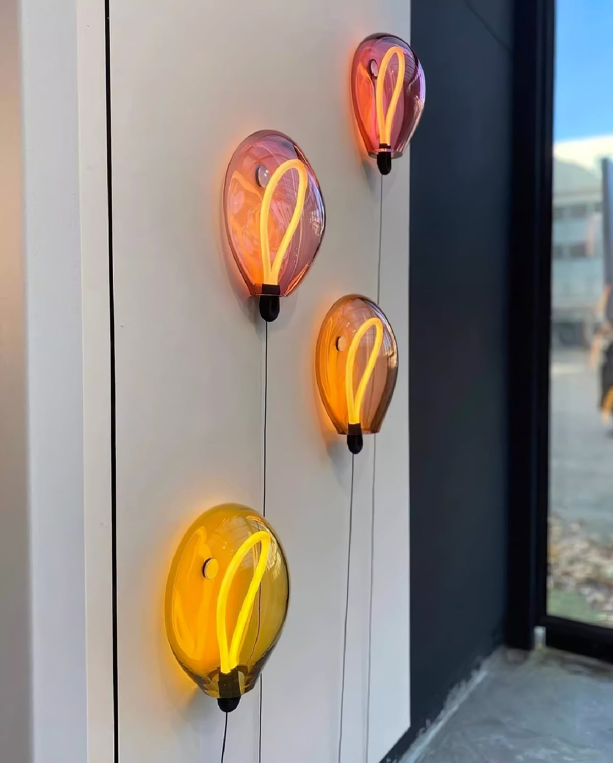 Lysolila aplique de pared Premium nórdico de arte en vidrio