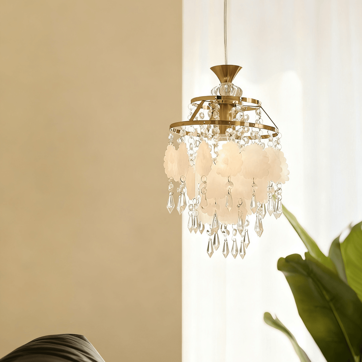 Quenby lámpara colgante con alas de cristal