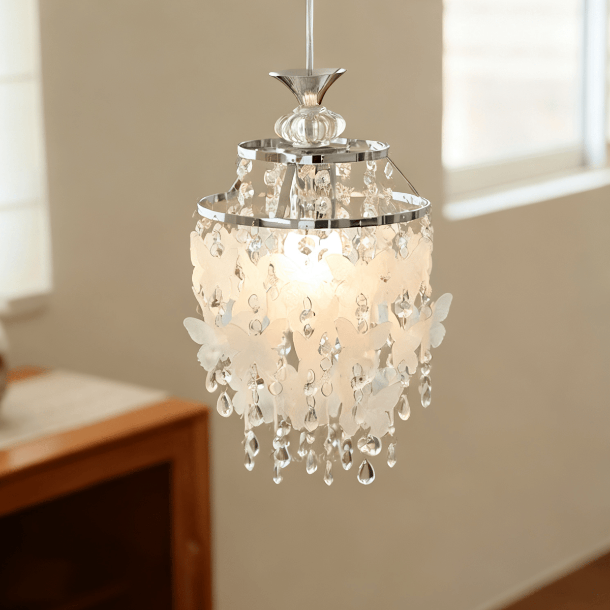 Quenby lámpara colgante con alas de cristal