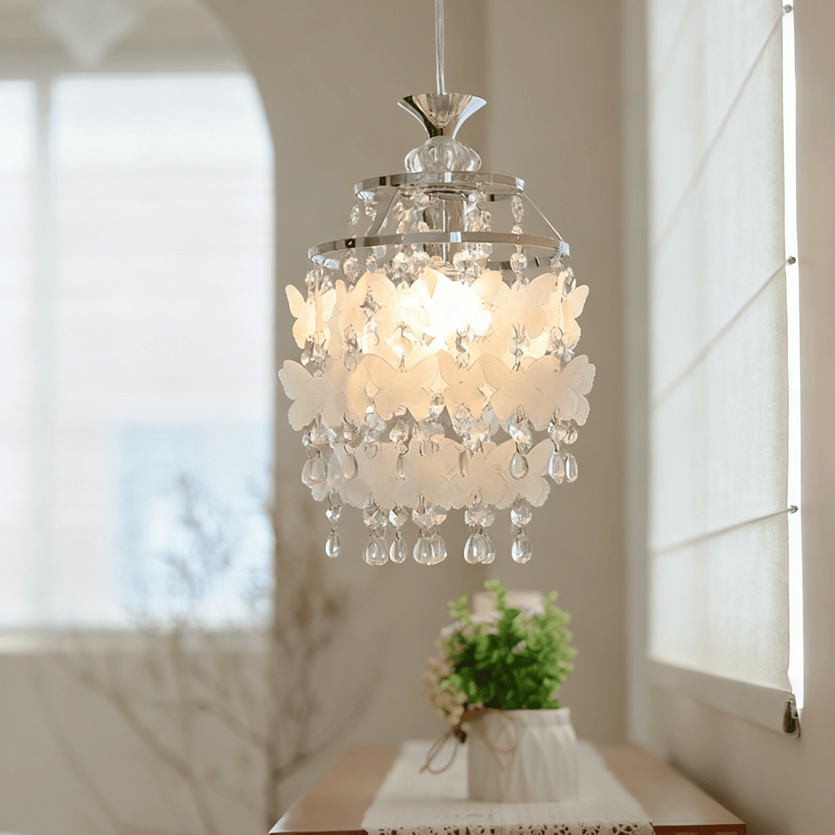 Quenby lámpara colgante con alas de cristal