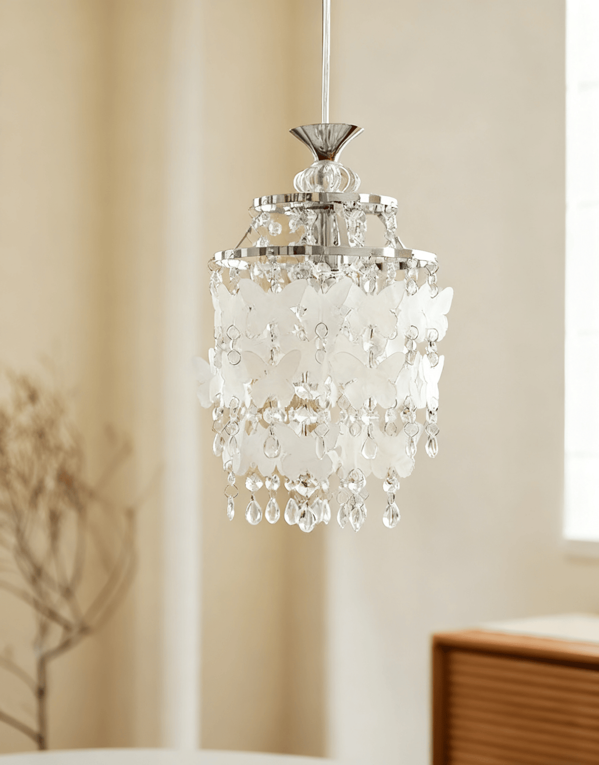 Quenby lámpara colgante con alas de cristal