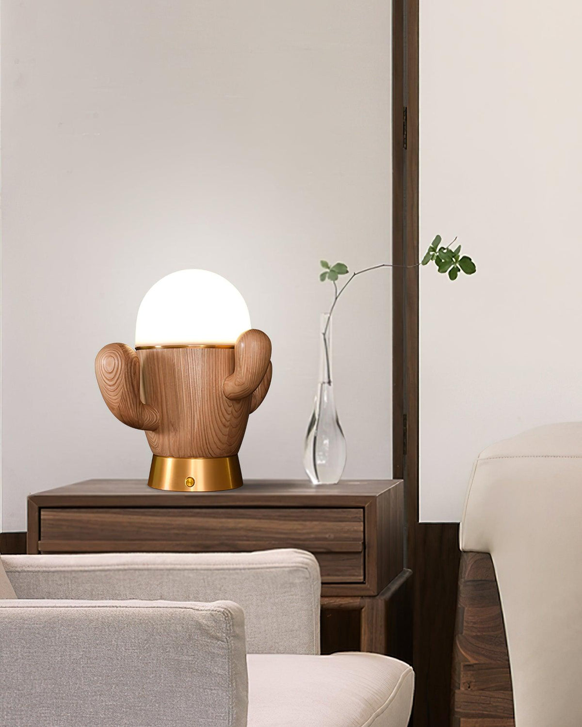 Solivice lámpara de mesa de madera caprichosa
